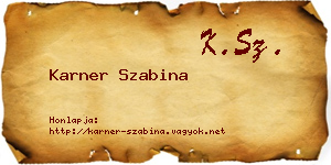 Karner Szabina névjegykártya